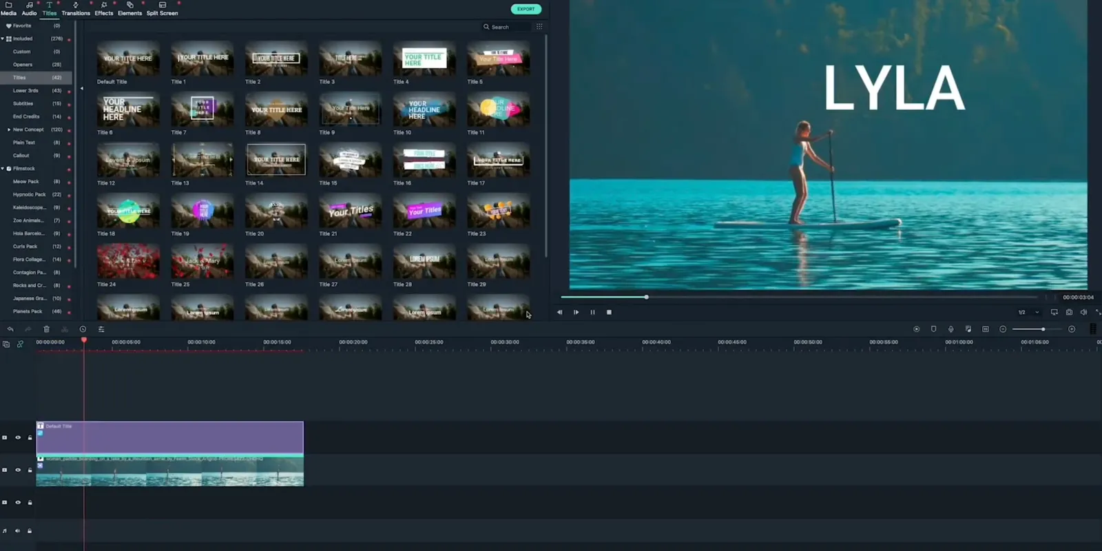 Filmora editor screenshot